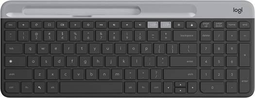 Logitech K580 Slim Multi Device Wireless Keyboard, 10 Meter Wireless Operation, Bluetooth / 2.4GHz USB Receiver, Easy Switch, 24 Month Battery, English-Arabic Layout, Black - eBuy UAE